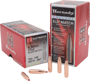 Hornady 26176 ELD Match  6.5mm .264 123 gr Extremely Low Drag Match 100rd Box