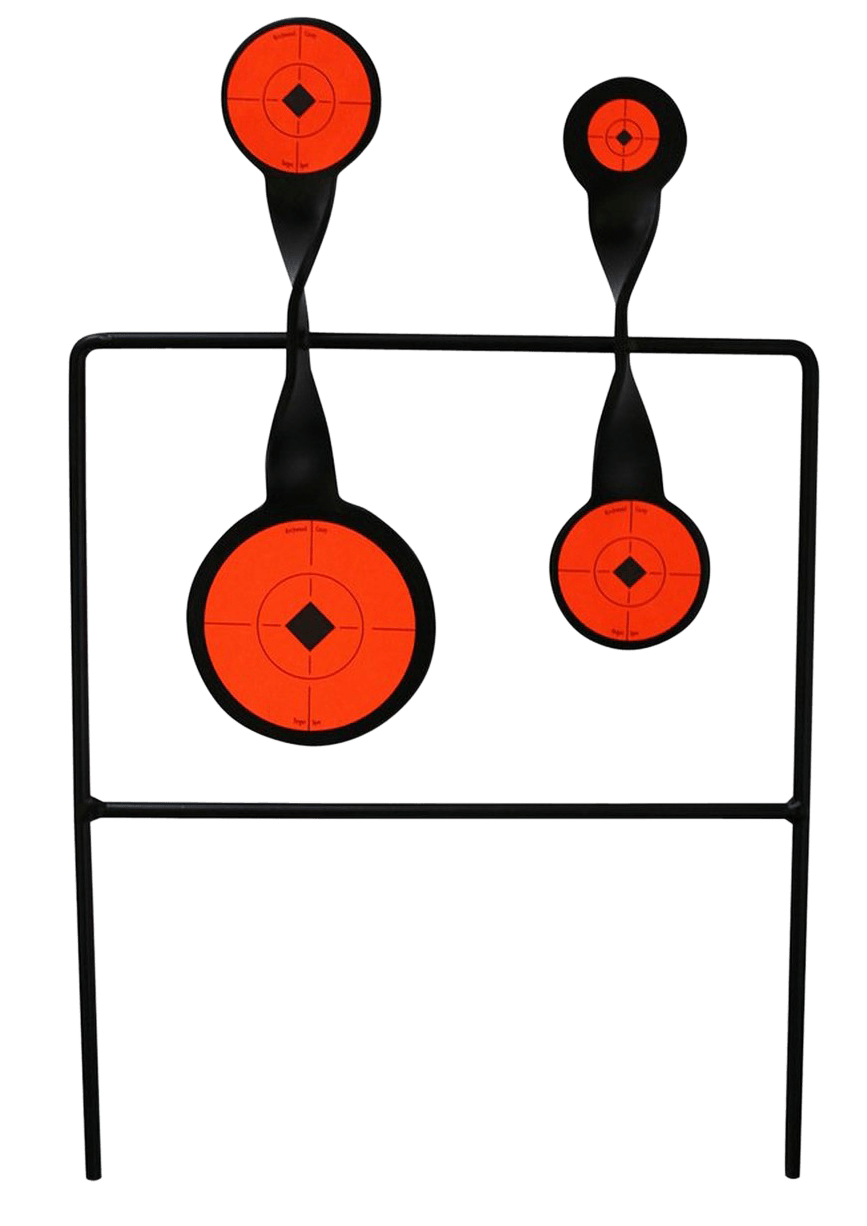 Birchwood Casey 46422 World of Targets Duplex Rimfire Pistol/Rifle AR500 Steel Black/Orange Bullseye Illustration Impact Enhancement Motion