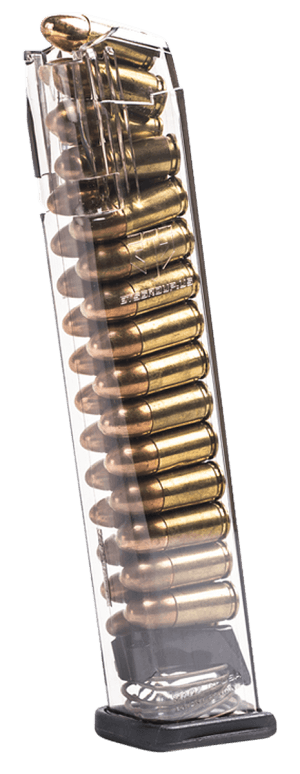 ETS Group GLK9170 Pistol Mags Competition Legal 27rd Extended 9mm Luger Compatible w/Glock 17/18/19/19X/26/34/45 Gen1-5 Clear Polymer