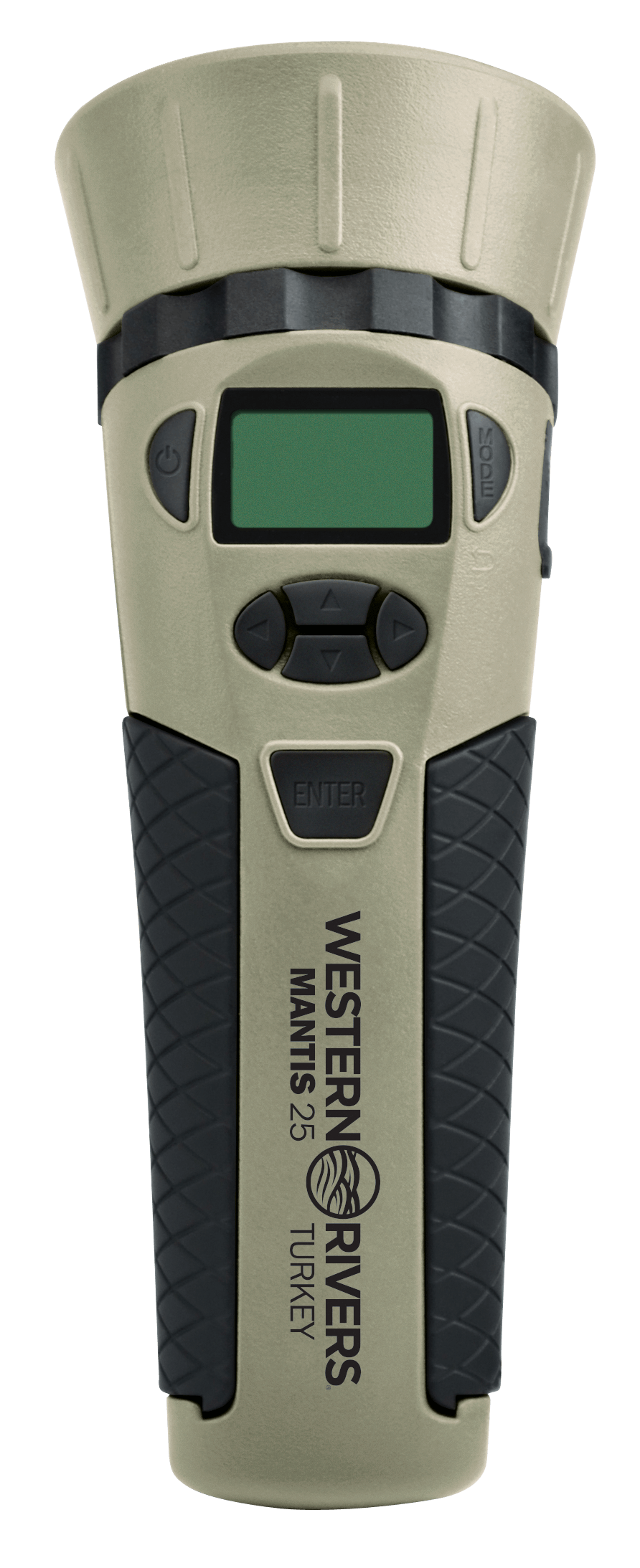 Western Rivers GC25TKY Mantis Electronic Turkey Call 25 Preloaded Sounds Tan Plastic Includes Hand Lanyard