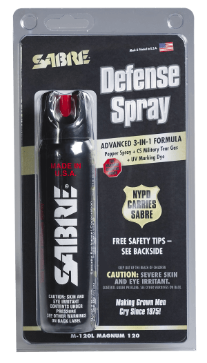 Sabre M120L Magnum Self Defense Police Magnum Pepper Spray Range 8-10 ft 4.36 oz