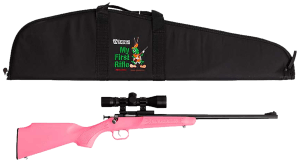 Crickett KSA2220BSC Youth Package 22 LR 16.12" Blued Barrel & Receiver  Pink Synthetic Stock w/11.5" LOP  Rebounding Firing Pin Safety Includes 4x32 Scope  KSA301 Scope Mount Kit & Soft Rifle Case