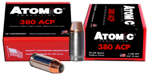 Atomic Ammunition 00453 Pistol Precision Craft 380ACP 90gr Hollow Point 20 Per Box/10 Case