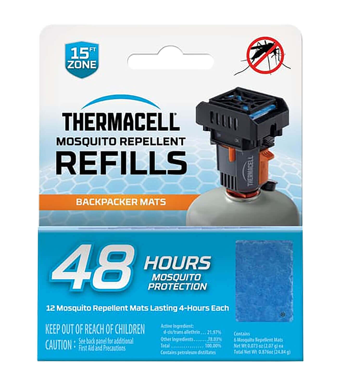 Thermacell M48 Backpacker Repellent Refills Effective 15 ft Odorless Scent Repels Mosquito Effective Up to 48 hrs 12 Mats - Image 2