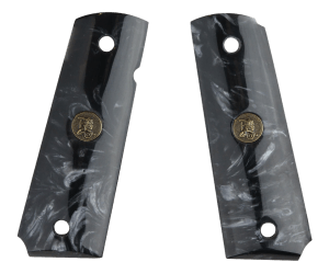 Pachmayr 62000 Custom Grip Black Simulated Pearl Panels for 1911 with Ambidextrous Safety