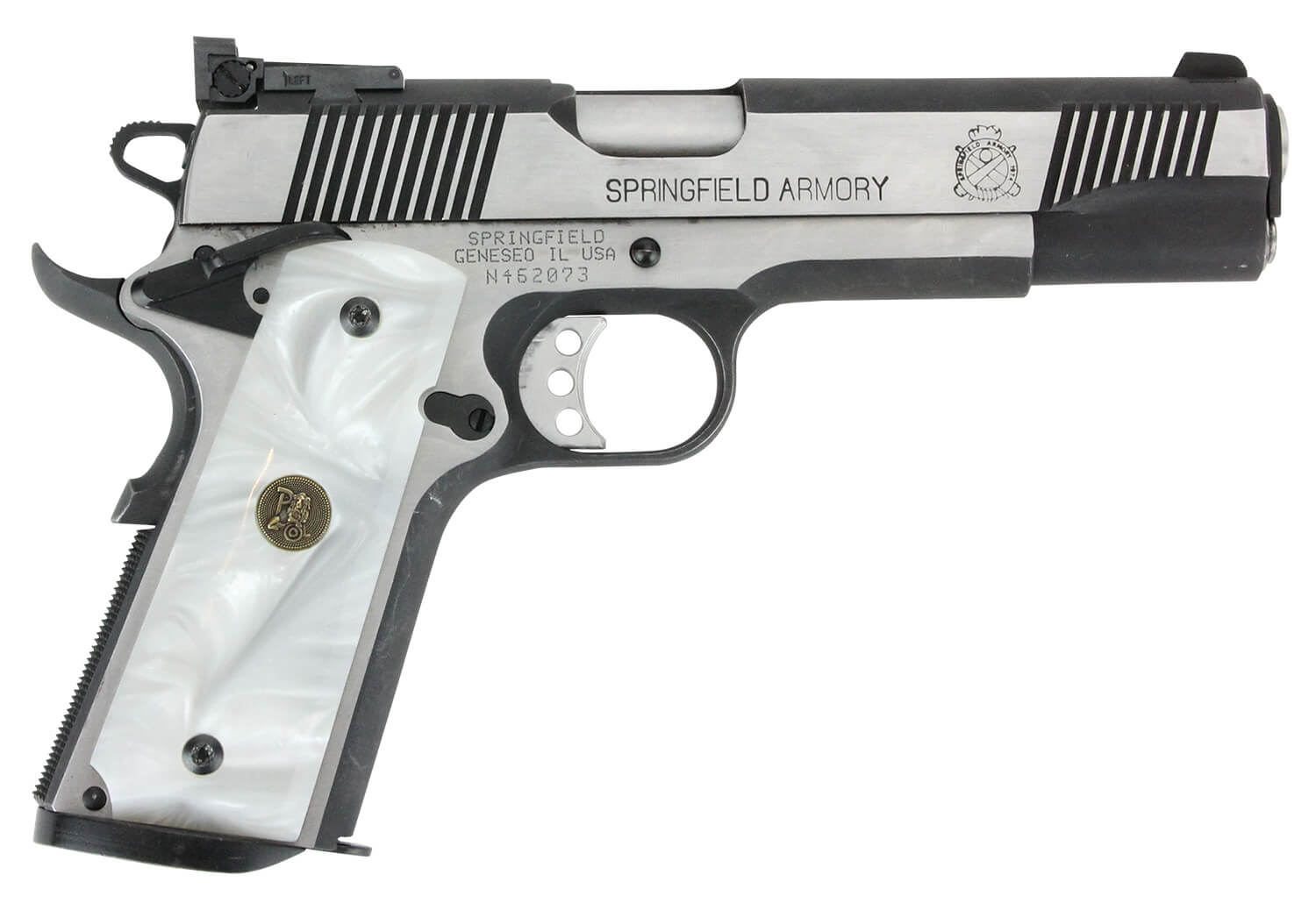 Pachmayr 62001 Custom Grip White Simulated Pearl Panels for 1911 with Ambidextrous Safety - Image 2
