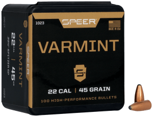 Speer 1023 Varmint  22 Cal .224 45 gr Jacketed Soft Point 100rd Box/ 5 Case