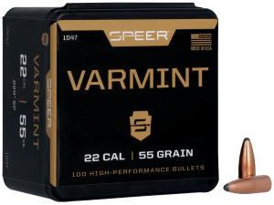 Speer 1047 Varmint  22 Cal .224 55 gr Jacketed Soft Point 100rd Box/ 5 Case