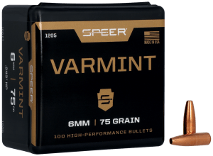 Speer 1205 Varmint  6mm .243 75 gr Jacket Hollow Point 100rd Box/ 5 Case