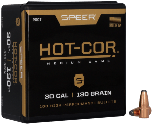 Speer 2007 Hot-Cor  30 Cal .308 130 gr Soft Point Flat Nose 100rd Box/ 5 Case