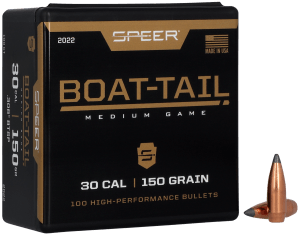 Speer 2022 Boat-Tail  30 Cal .308 150 gr Jacketed Soft Point Boat Tail 100rd Box/ 5 Case