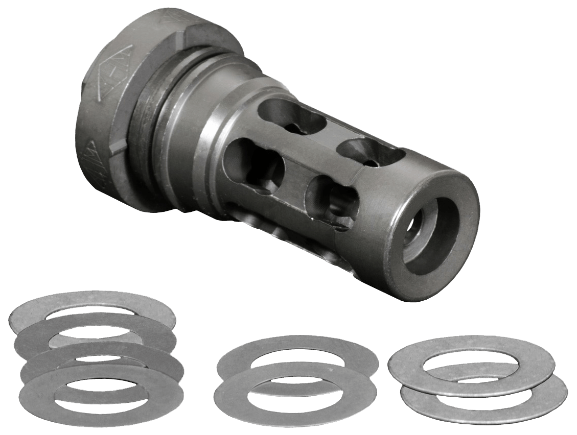 Yankee Hill 4302MB24A QD Light Tactical Muzzle Brake made of Black Finish Steel with 5/8"-24 tpi Threads for 30 Cal AR-Platform
