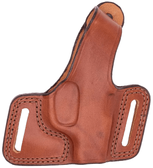 Bianchi 15190 Black Widow  OWB Size 14 Tan Leather Belt Slide Fits Glock 17 Fits Glock 19 Fits Glock 22 Right Hand