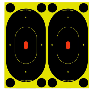 Birchwood Casey 34750 Shoot-N-C Reactive Target Self-Adhesive Paper Handgun Black/Yellow Silhouette Includes Pasters 60 Per Pkg