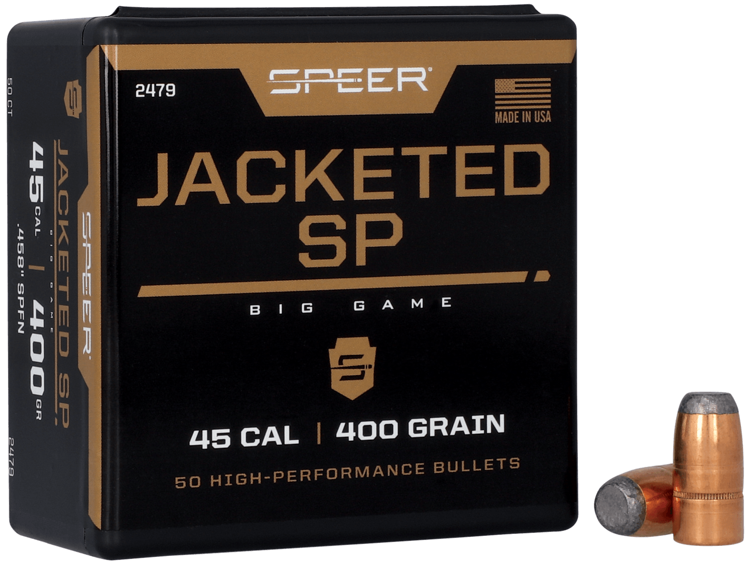 Speer 2479 Hot-Cor 45 Cal .458 400 gr Soft Point Flat Nose 50rd Box/ 5 Case