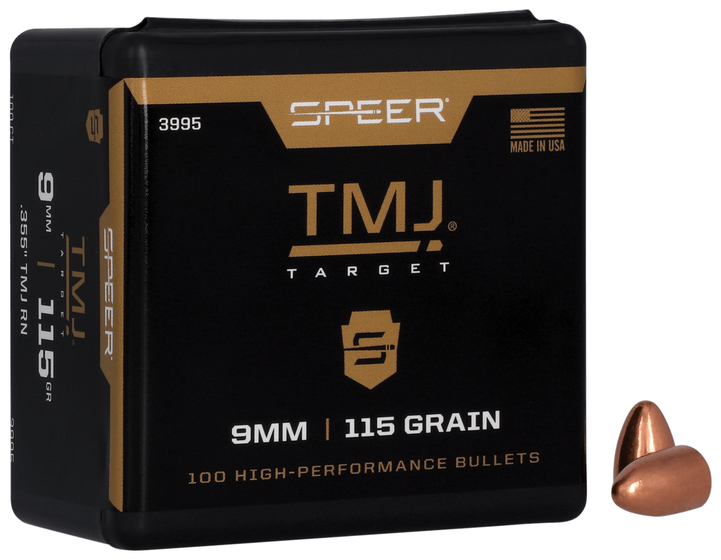 Speer 3995 TMJ 9mm .355 115 gr Total Metal Jacket 100rd Box/ 5 Case
