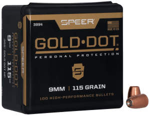 Speer 3994 Gold Dot Personal Protection 9mm .355 115 gr Hollow Point 100rd Box/ 5 Case