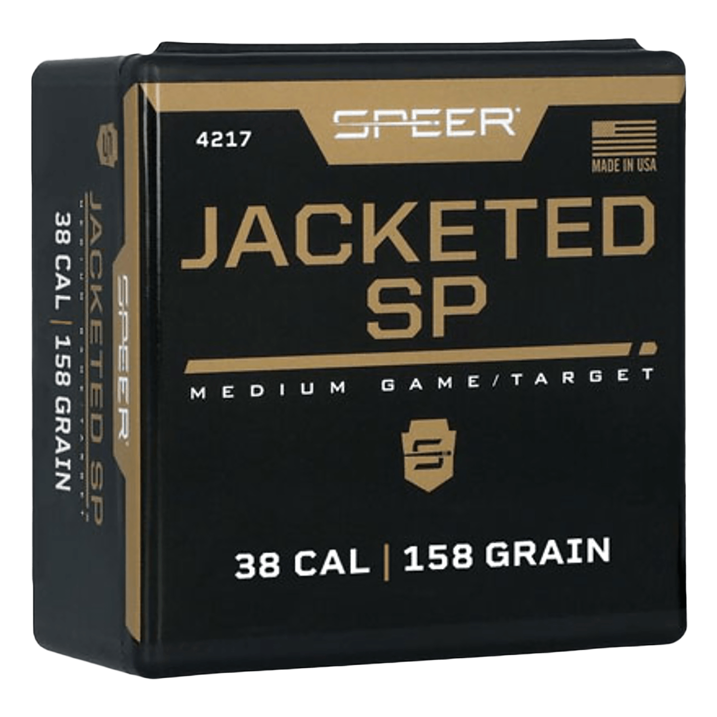 Speer 4217 Handgun 38 Cal .357 158 gr Jacketed Soft Point 100rd Box/ 5 Case