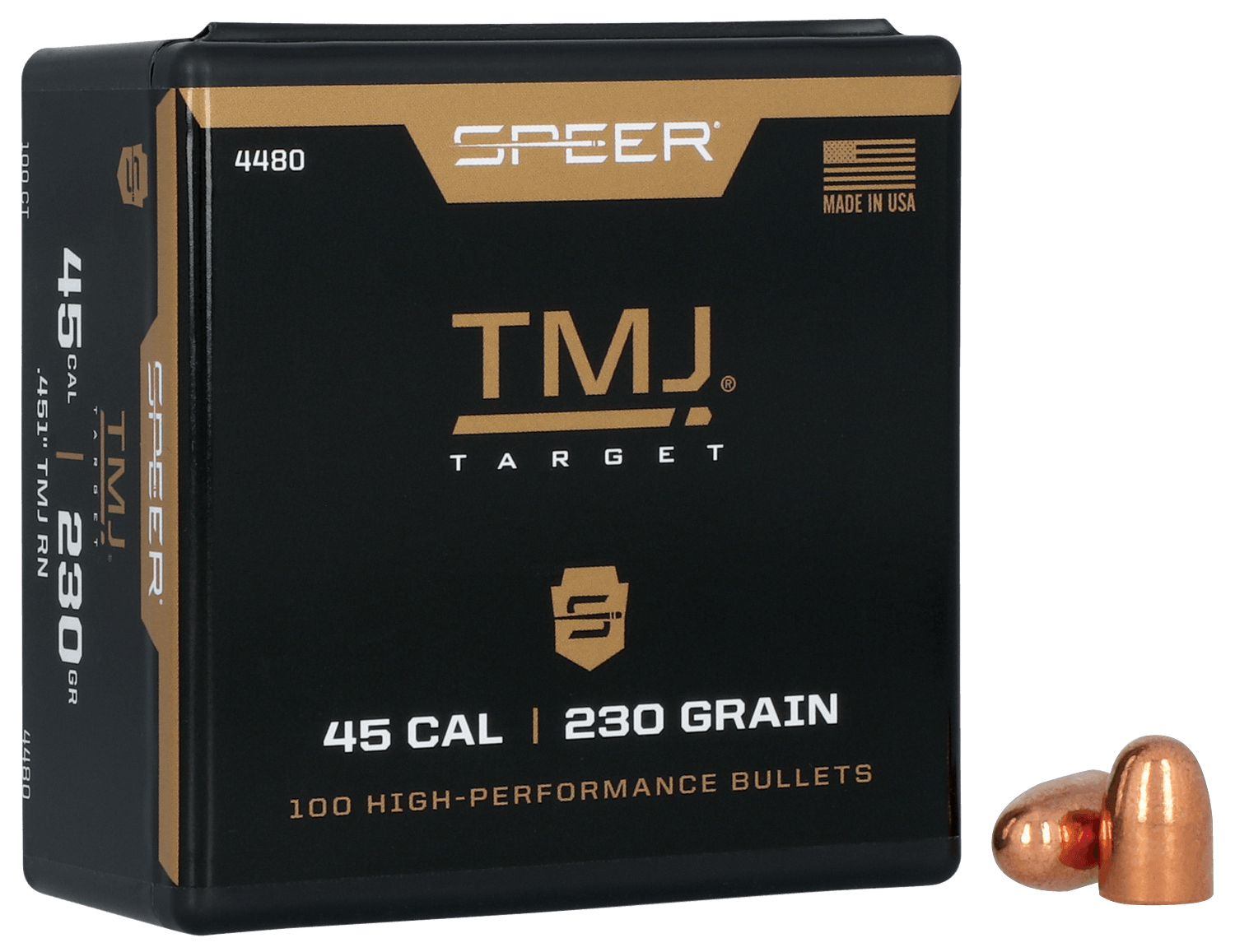 Speer 4480 TMJ 45 Cal .451 230 gr Total Metal Jacket 100rd Box/ 5 Case