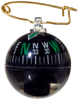 Allen 484 Compass Black Pin On 1.50" Long Small Includes Safety Pin