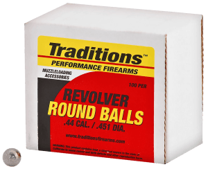 Traditions A1647 Revolver  44 Cal Lead Ball .451 Dia 140 gr/ 100rd Box