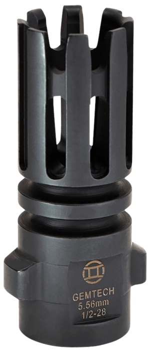 Gemtech 12145 Quickmounts Flash Hider Black Steel with 1/2"-28 tpi Threads & 2.40" OAL for 5.56x45mm NATO AR-Platform