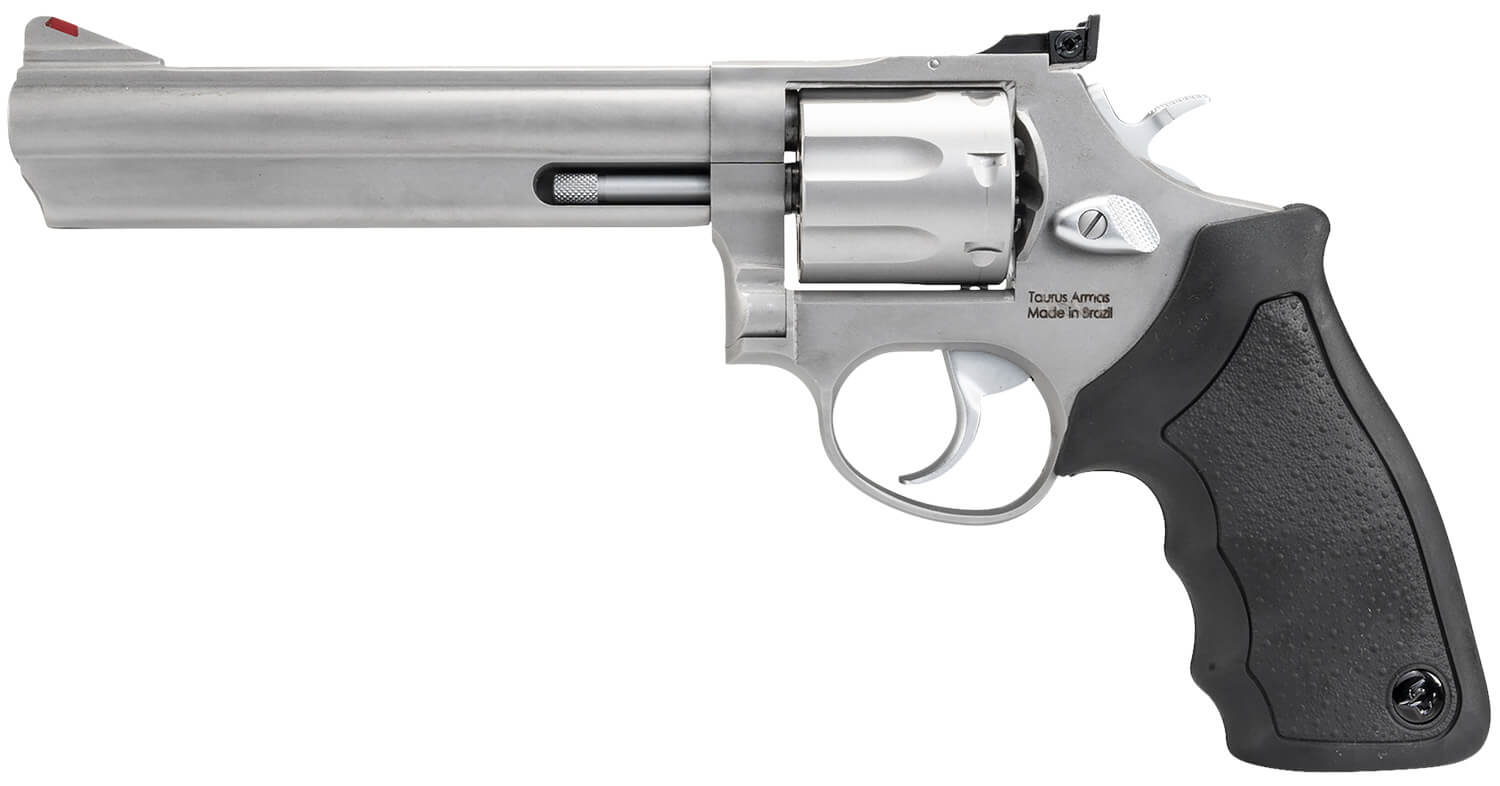 Taurus 2660069 66 38 Special +P or 357 Mag 7 Shot 6" Barrel Overall Matte Finish Stainless Steel Finger Grooved Black Rubber Grip Adjustable Rear Sight - Image 2