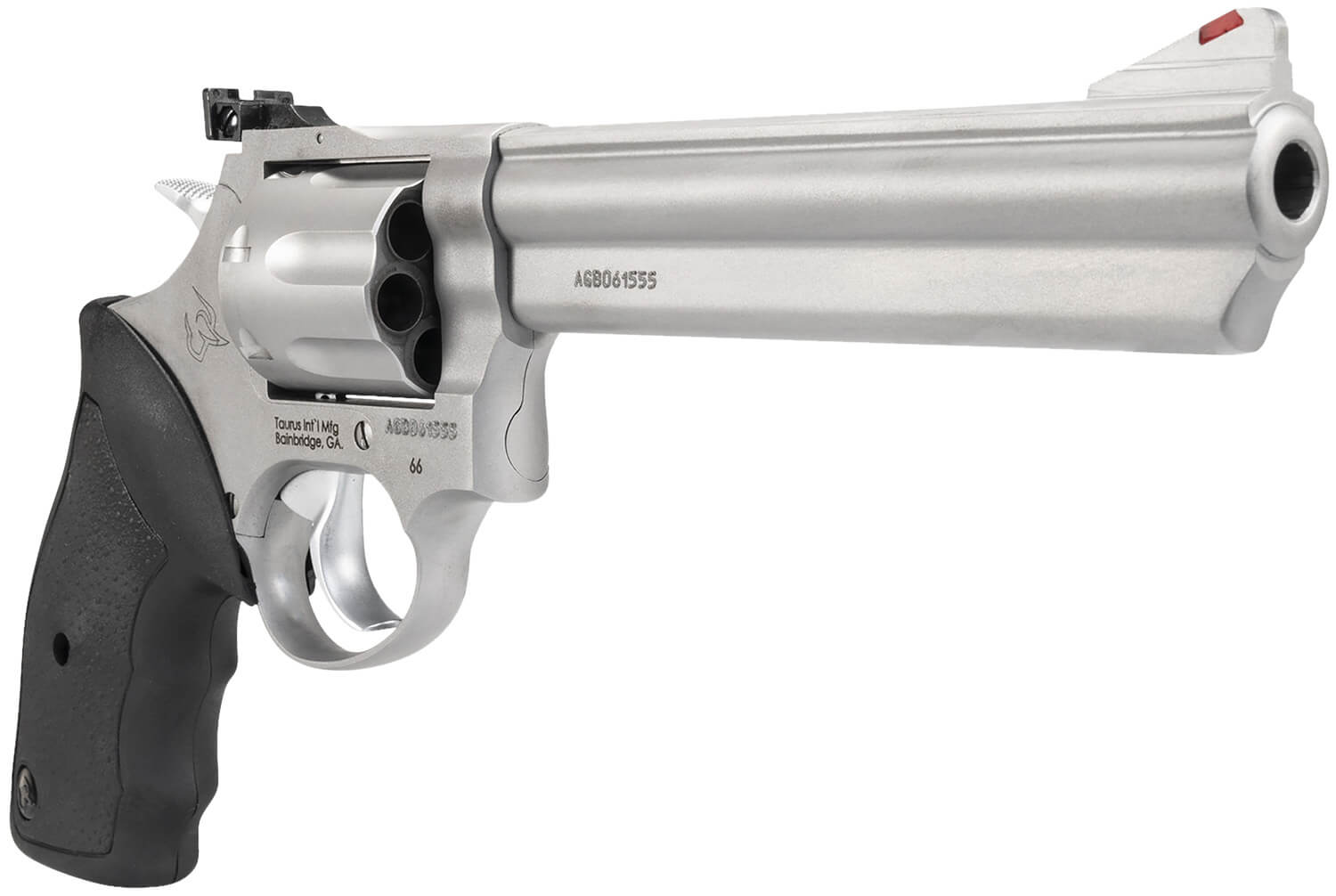 Taurus 2660069 66 38 Special +P or 357 Mag 7 Shot 6" Barrel Overall Matte Finish Stainless Steel Finger Grooved Black Rubber Grip Adjustable Rear Sight - Image 3