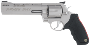 Taurus 2444069 444 Raging Bull Large Frame 44 Rem Mag 6 Shot 6.50" Matte Stainless Vent Rib Ported Steel Barrel Matte Stainless Cylinder Matte Stainless Steel Frame Black Rubber Grip Exposed Hammer