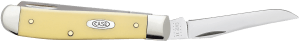 Case 00029 Trapper  Mini 2.70"/2.75" Folding Clip Point/Spey Plain Tumble Polish Chrome Vanadium Steel Blade/Smooth Yellow Synthetic Handle