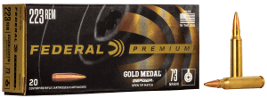 Federal GM223BH73 Premium Gold Medal 223Rem 73gr Berger Open Tip Match 20rd Box