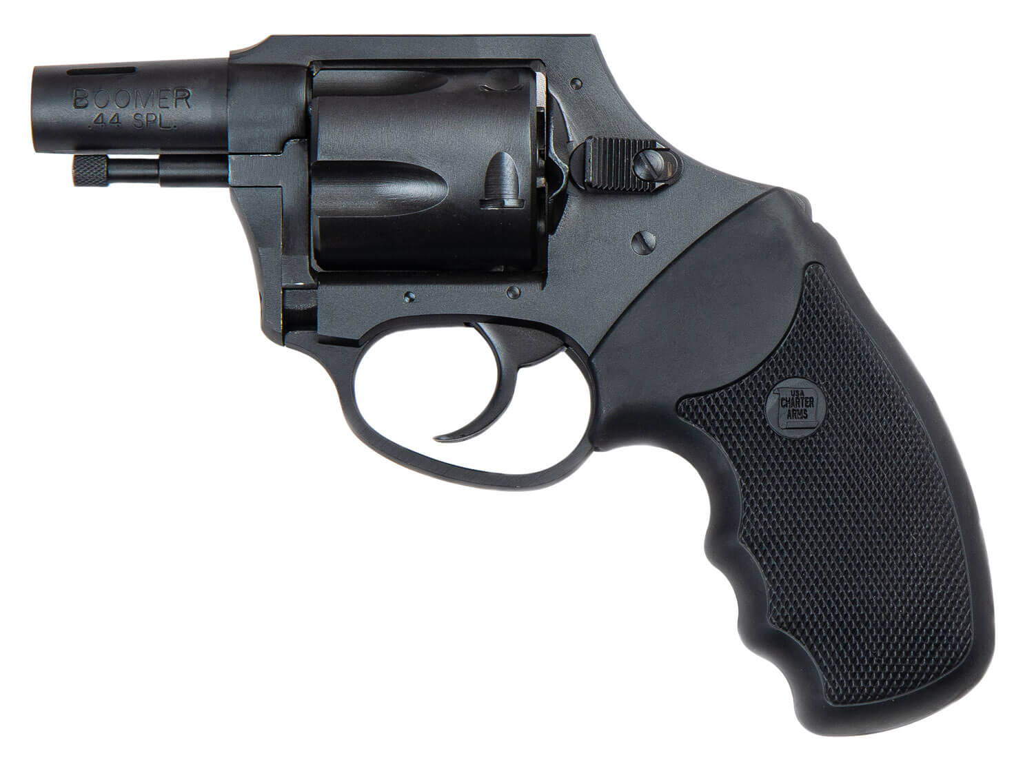 Charter Arms 64429 Boomer Large Frame 44 Special 5 Shot 2" Black Nitride Ported/Tapered Steel Barrel Black Nitride Cylinder Black Nitride Steel Frame Black Finger Grooved Rubber Grip Concealed Hammer - Image 2