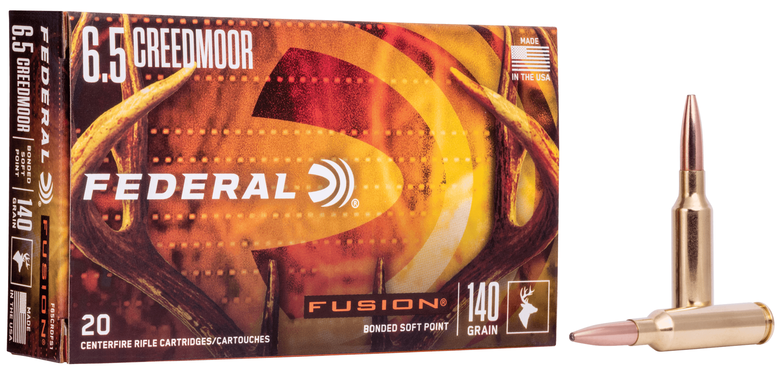 Federal F65CRDFS1 Fusion 6.5Creedmoor 140gr Bonded Soft Point 20rd Box