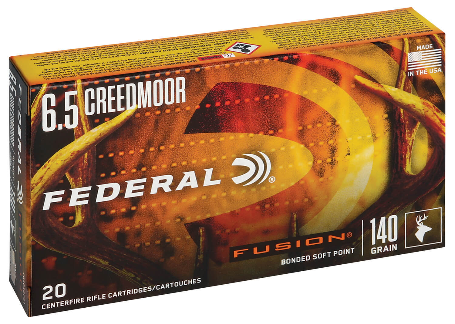 Federal F65CRDFS1 Fusion 6.5Creedmoor 140gr Bonded Soft Point 20rd Box - Image 2