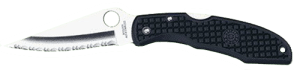 Spyderco Endura 3.75" Folding Clip Point Serrated VG-10 SS Blade/Black Textured FRN Handle Includes Pocket Clip