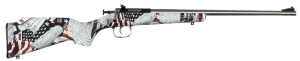 Crickett KSA3168 Youth  22 LR 1rd 16.12" Stainless Steel Barrel  Fixed Front/Adjustable Rear Peep Sights  American Flag/Amendment Synthetic Stock w/11.5" LOP  Rebounding Firing Pin Safety
