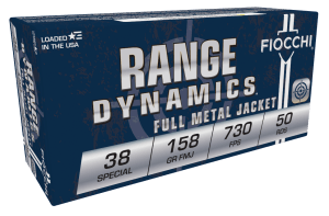 Fiocchi 38G Range Dynamics 38Special 158gr Full Metal Jacket 50rd Box Fiocchi 38G Range Dynamics 38Special 158gr Full Metal Jacket 50rd Box