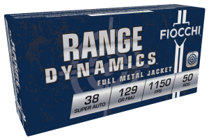 Fiocchi 38SA Range Dynamics 38Super 129gr Full Metal Jacket 50rd Box Fiocchi 38SA Range Dynamics 38Super 129gr Full Metal Jacket 50rd Box