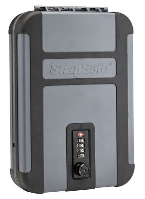 SnapSafe 75241 TrekLite Lock Box XL Combination Entry Gray Polycarbonate Holds 1 Handgun 10" W x 7" H x 2" D