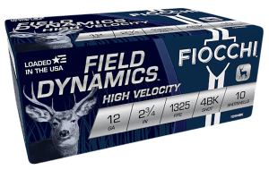 Fiocchi 12HV4BK Field Dynamics High Velocity 12Gauge 2.75" 27Pellets 4Buck Shot 10rd Box
