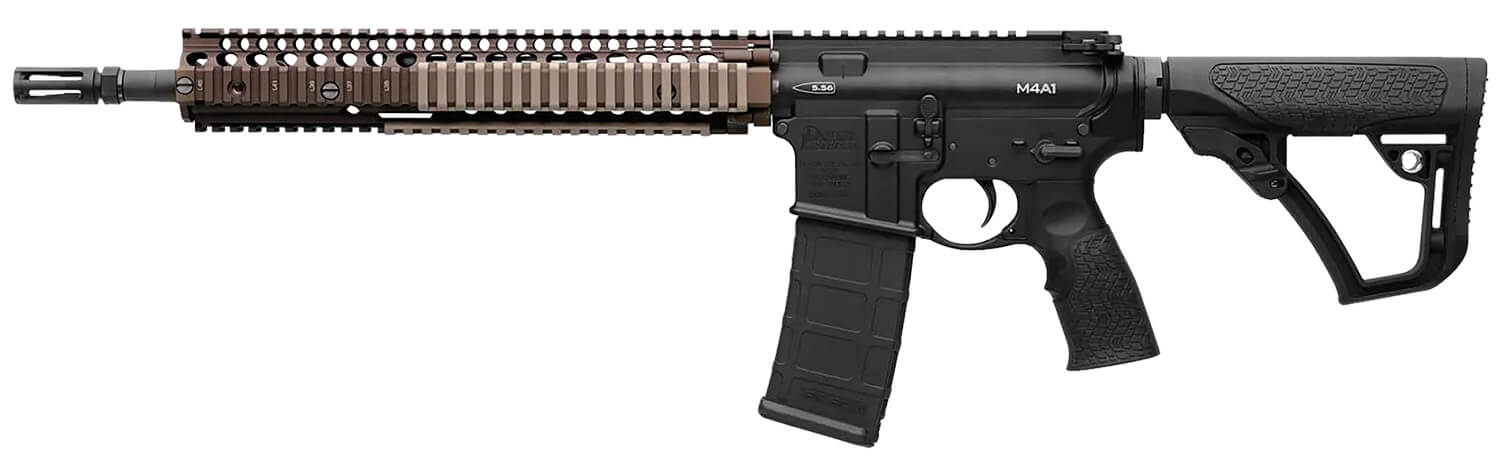 Daniel Defense 0208806027055 DDM4 M4A1 *CA Compliant 5.56x45mm NATO 14" 10+1 Black Hard Coat Anodized 6 Position w/SoftTouch Overmolding Stock with Flat Dark Earth Handguard - Image 2
