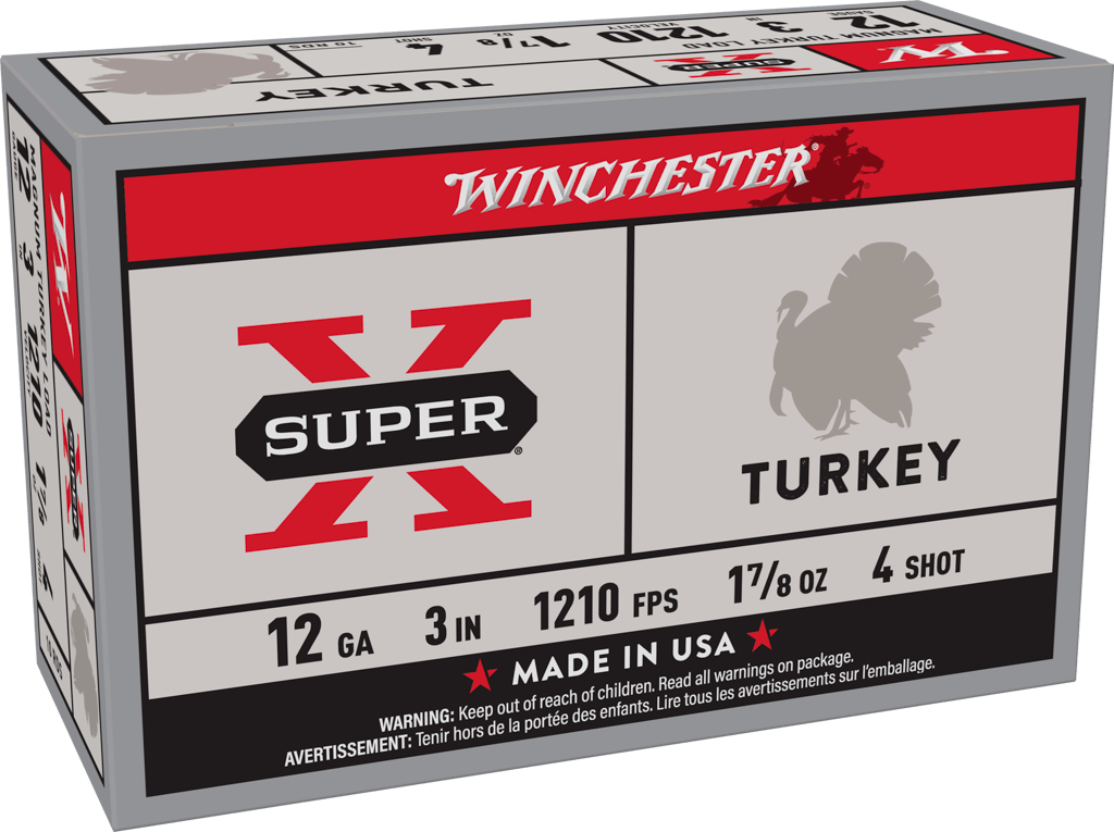 Winchester Ammo X123MT4 Super X Magnum Turkey 12 Gauge 3" 1 7/8 oz Copper Plated 4 Shot 10rd Box