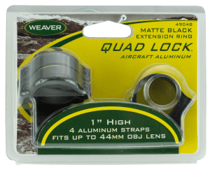 Weaver Mounts 49048 Quad Lock Detachable Rings Matte Black 1" High Extended