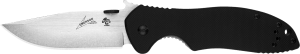 Kershaw 6034T CQC 7K 3.25" Folding American Tanto Plain Satin/Stonewashed 8Cr14MoV SS Blade Bead Blasted/Black G10/SS Handle Includes Pocket Clip