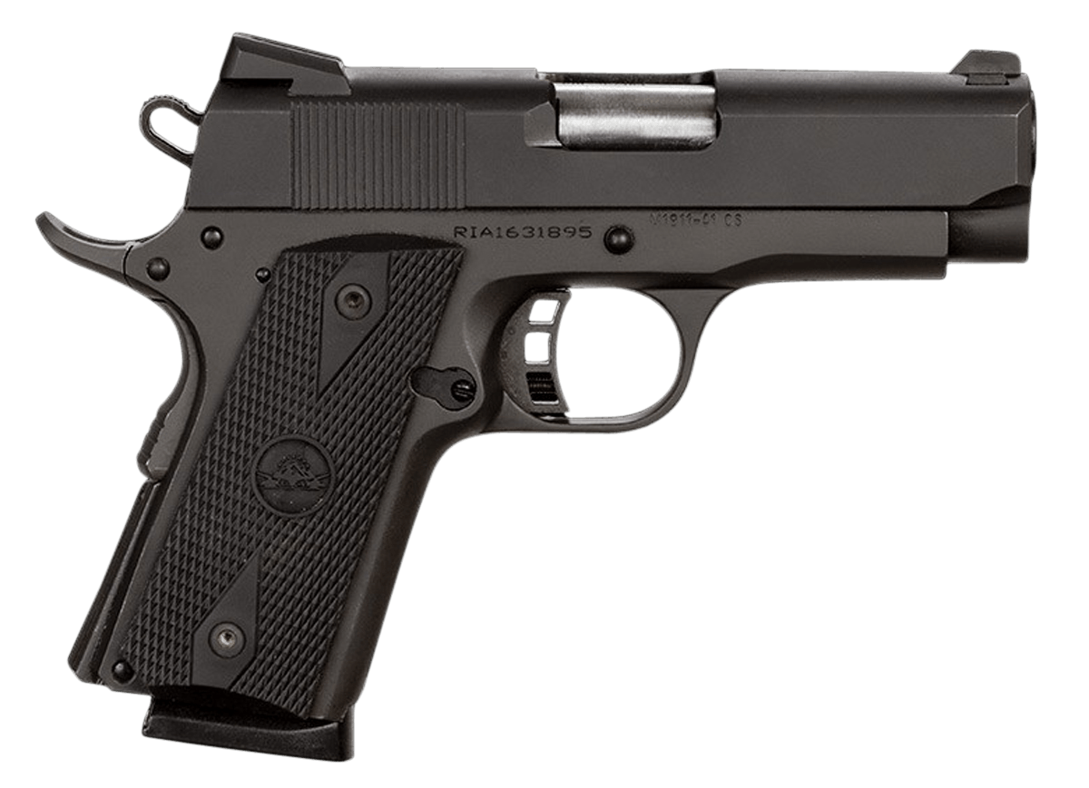 Rock Island 51429 Rock Standard CS 45 ACP Caliber with 3.60" Barrel 7+1 Capacity Overall Black Parkerized Finish Steel Beavertail Frame Serrated Slide & Black Rubber Grip
