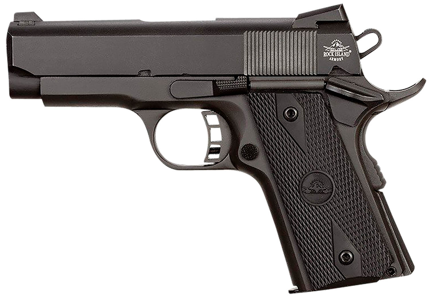 Rock Island 51429 Rock Standard CS 45 ACP Caliber with 3.60" Barrel 7+1 Capacity Overall Black Parkerized Finish Steel Beavertail Frame Serrated Slide & Black Rubber Grip - Image 2