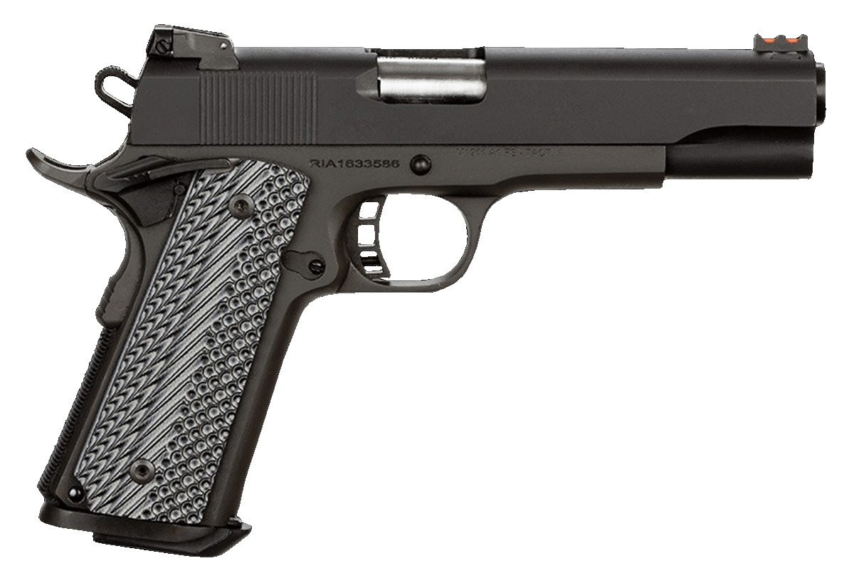 Rock Island 51991 Rock Ultra FS 10mm Auto Caliber with 5" Barrel 8+1 Capacity Overall Black Parkerized Finish Steel Beavertail Frame Serrated Slide & Black/Gray G10 Grip