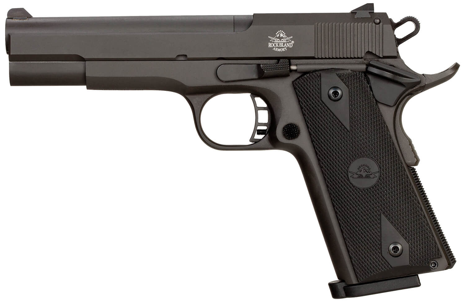 Rock Island 51996 XT Magnum 22 Mag 14+1 5" Bull Barrel Black Parkerized Serrated Slide Steel Frame w/Beavertail Black Rubber Grip - Image 2