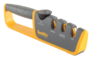 Smiths Products 50264 Adjustable Angle Pull-Thru Sharpener Hand Held Fine  Coarse Ceramic  Diamond Sharpener Rubber Handle Gray