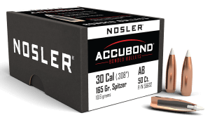 Nosler 55602 AccuBond  30 Cal .308 165 gr Spitzer Point/ 50rd Box
